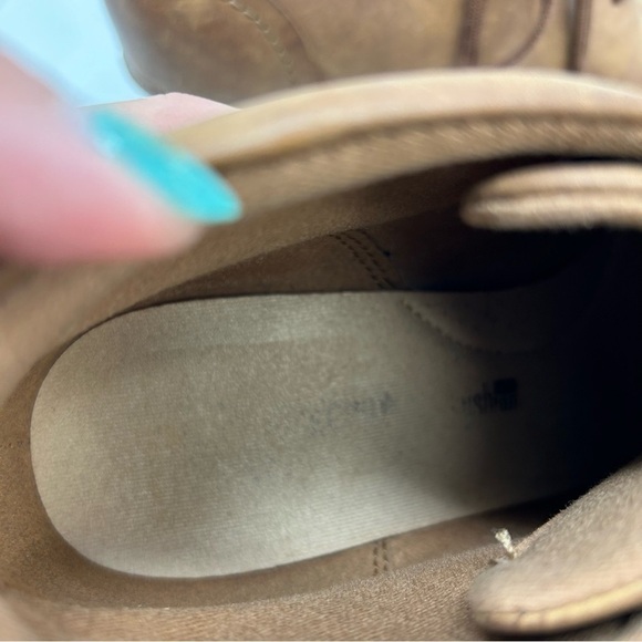 Clarks Brown Tan Leather Sashlin Sue Ankle Lace Up Booties Size 9 Comfort - Picture 12 of 13